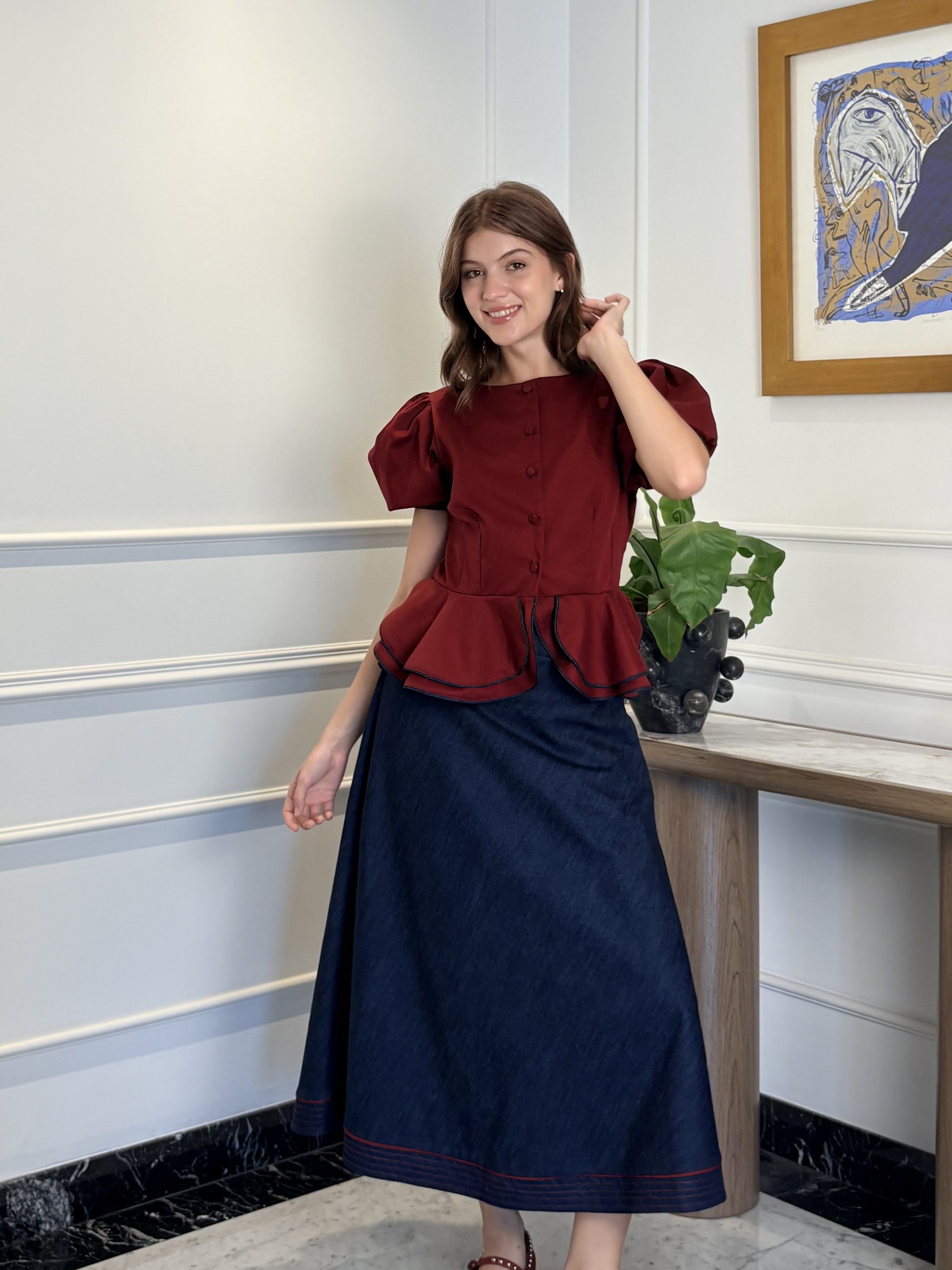 Falda Veta Burgundy