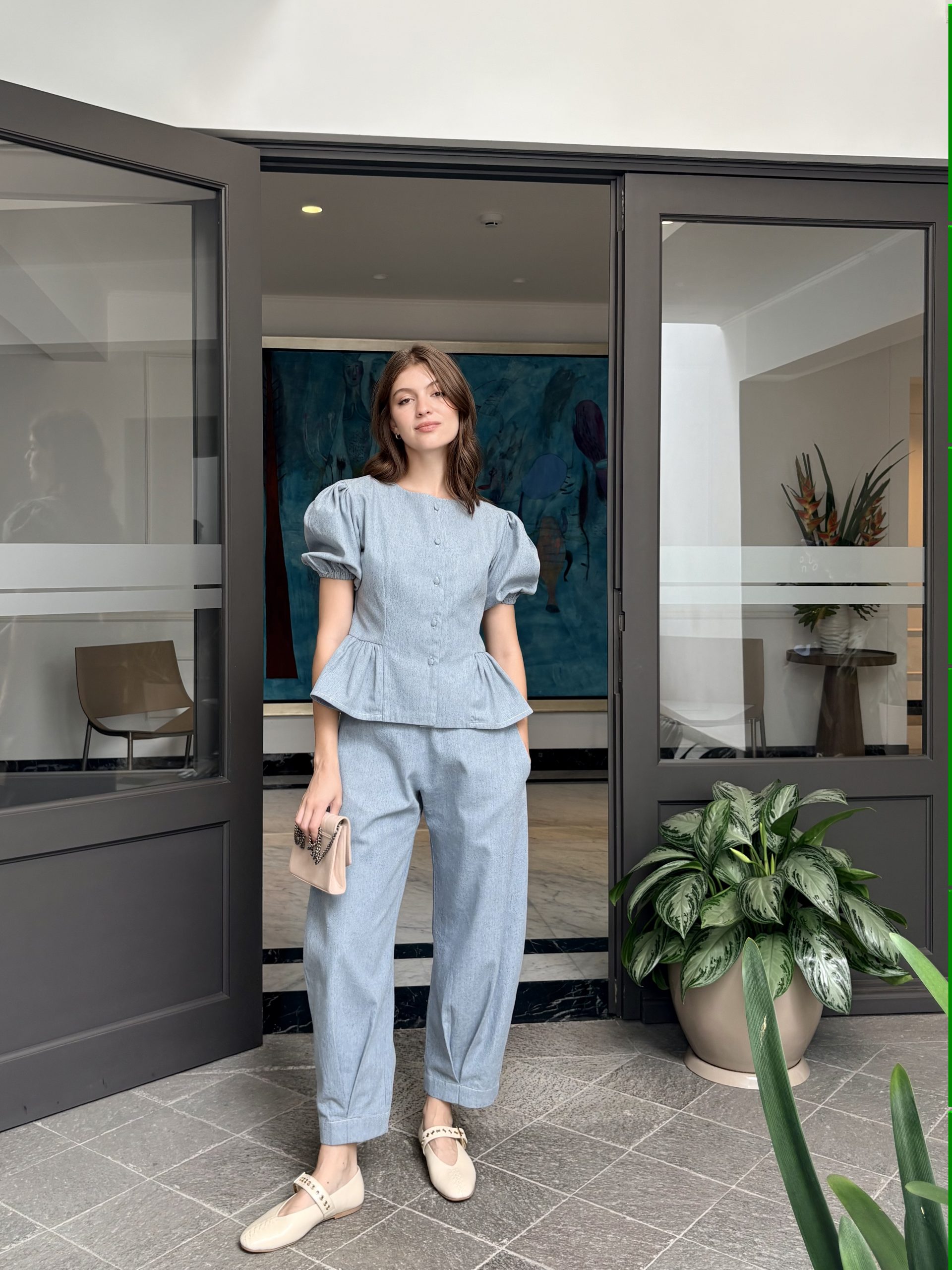 Pantalón Clara Denim celeste